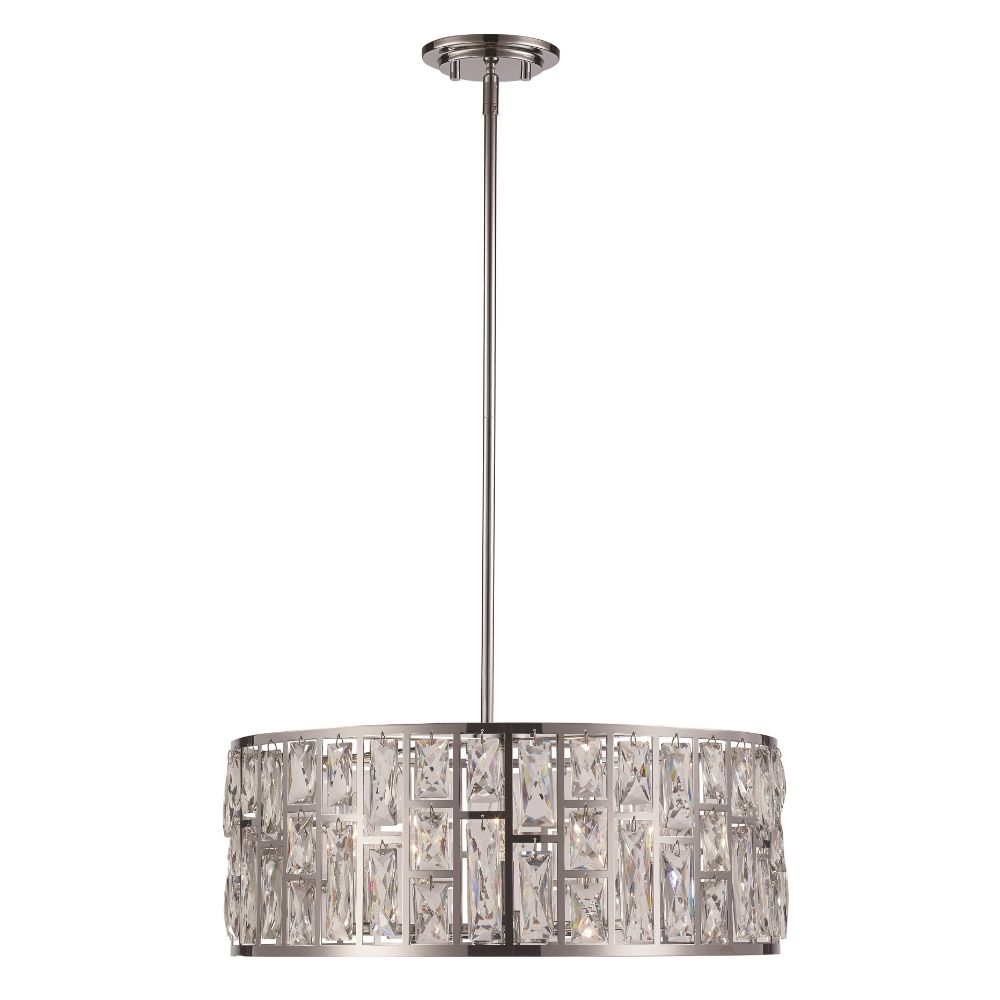 Trans Globe Lighting 71345 PC 5LT Crystal Cage Pendant in Polished Chrome